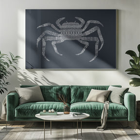 Crab Blue Poster Blue Poster