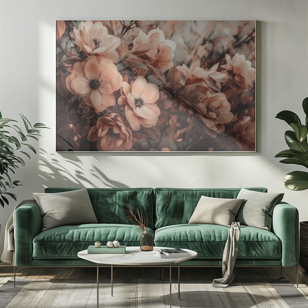 Coral Wild Peony Poster