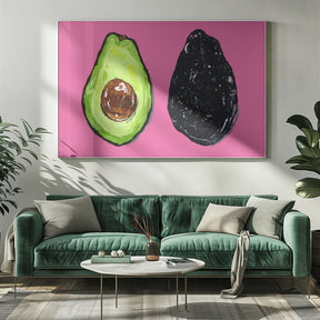 Avocado On Pink Poster