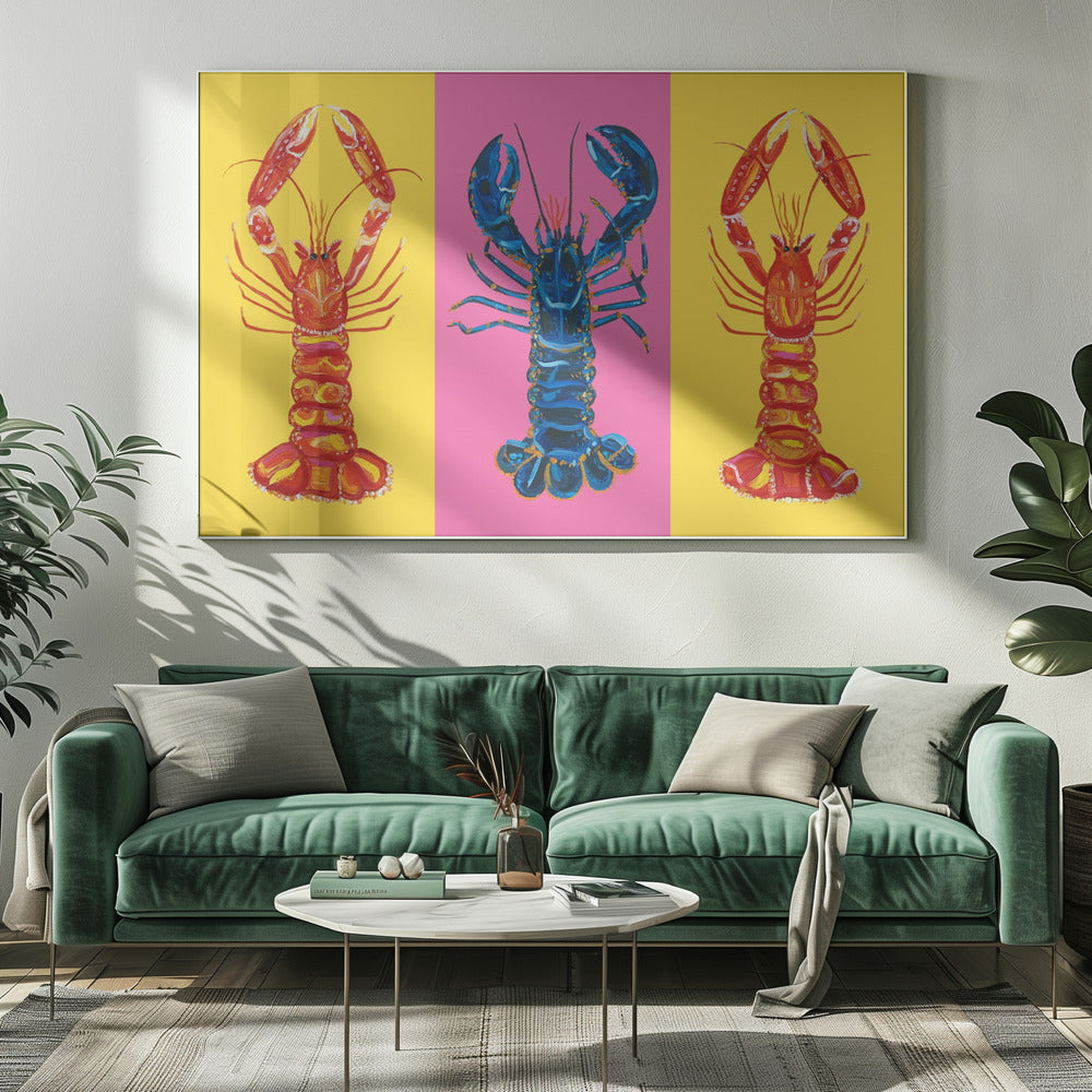 Lobster Langoustines Pop Art 2 Poster