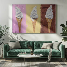 Ice Creams On Neapolitan Poster