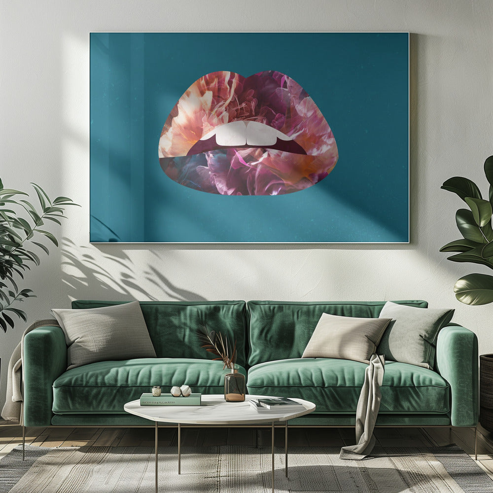 Floral Lips Poster