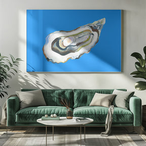 Oyster By the Sea Blue Poster