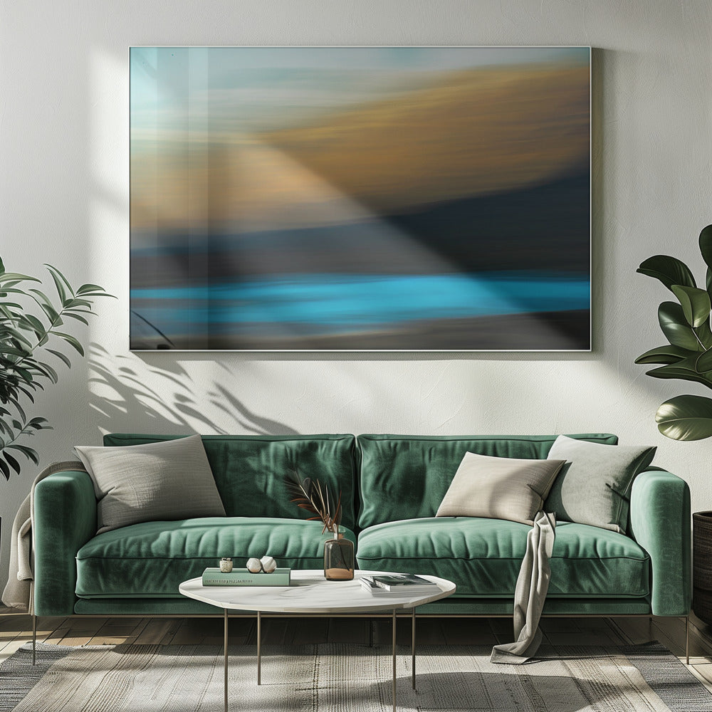 Blues and beige Poster