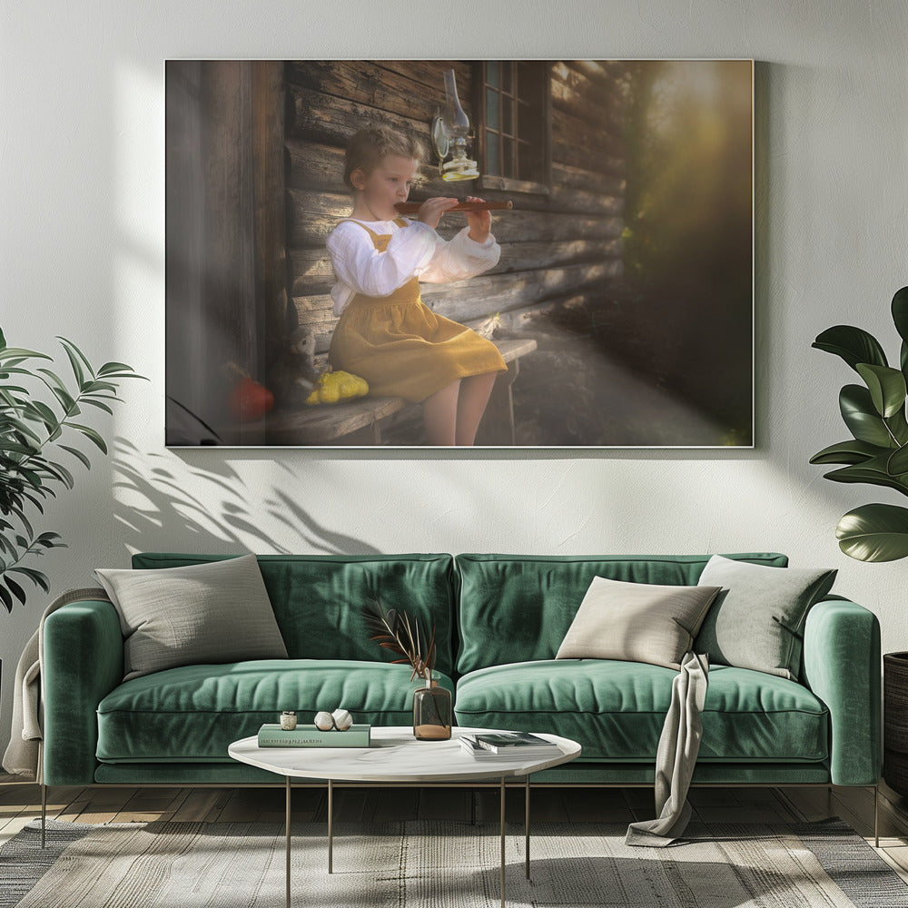 Girl with the flute Poster