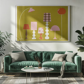 Mid Century Modern Lamps Poster