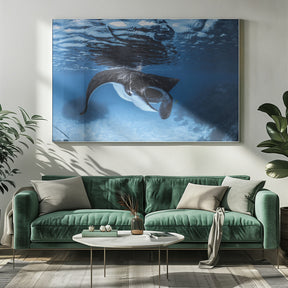 Manta Ray feeding Poster