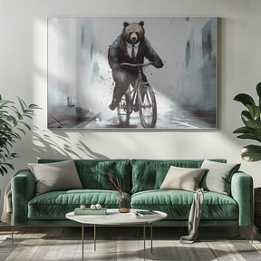 Bear on bike Poster