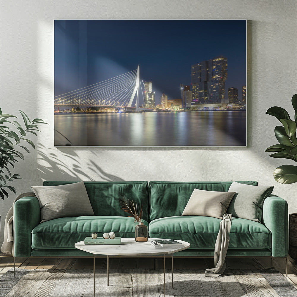 ROTTERDAM Erasmus Bridge at night Poster