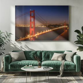 Evening Cityscape of Golden Gate Bridge Poster