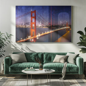 City Art Golden Gate Bridge Composing Poster