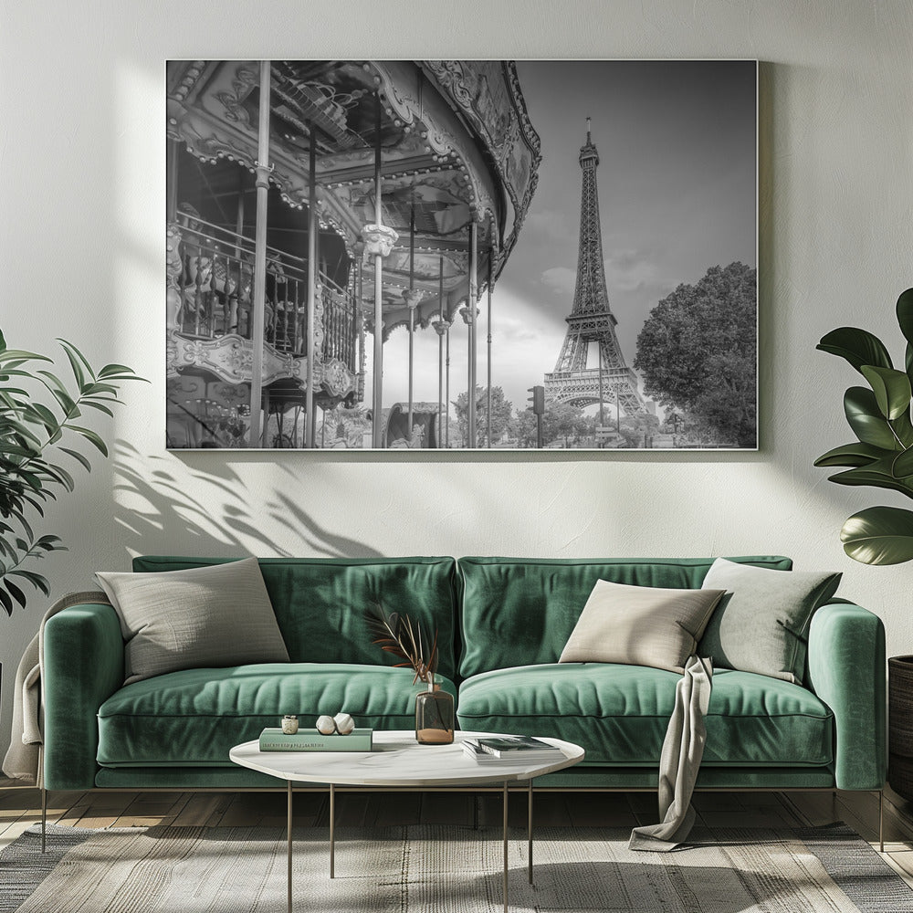 Typical Paris in monochrome Poster