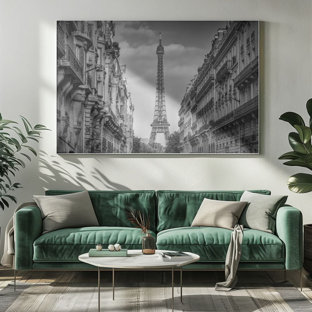 Monochrome Parisian Flair Poster