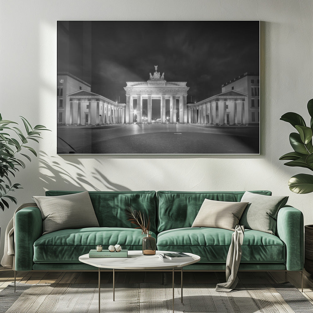 BERLIN Monochrome Brandenburg Gate Poster