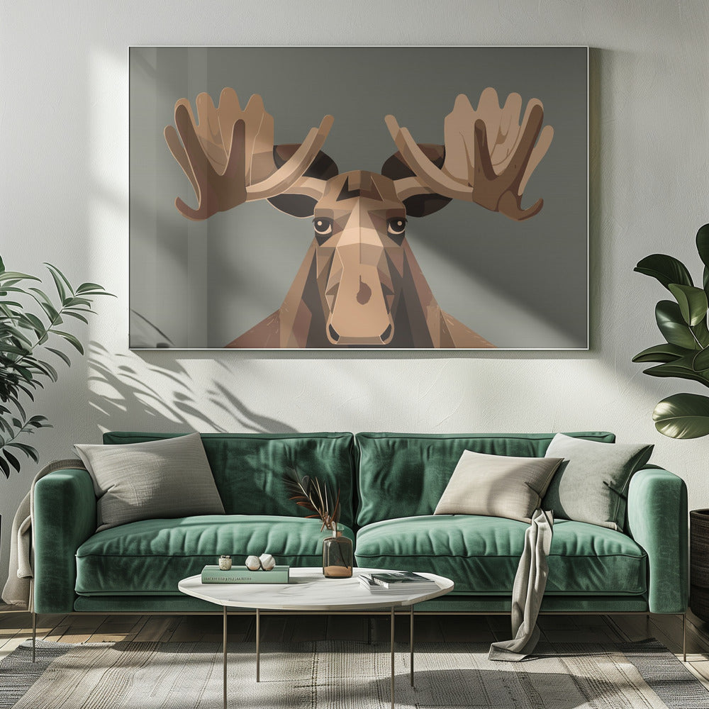 Staring Moose Poster