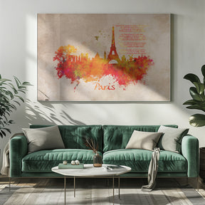 Paris France Skyline Sport Art (1) Poster