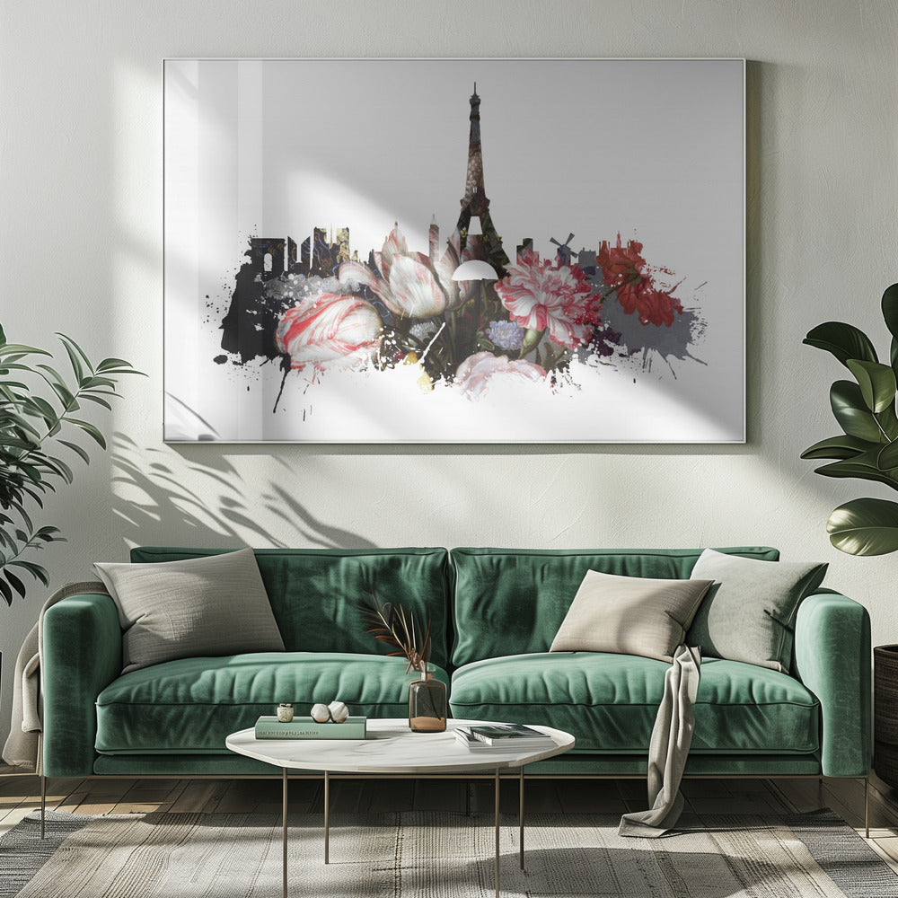 Paris France Skyline Sport Art (3) Poster