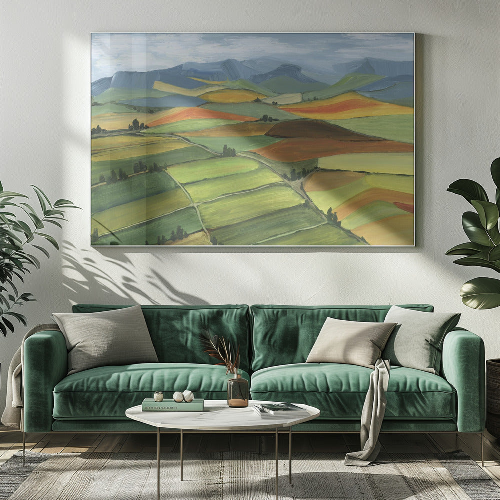 Theodore patchwork landscape Poster