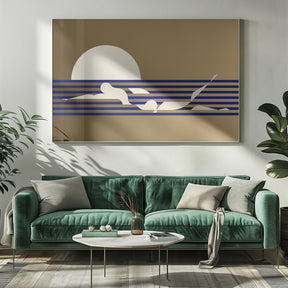 Swimmer Horizontal / Gold Poster