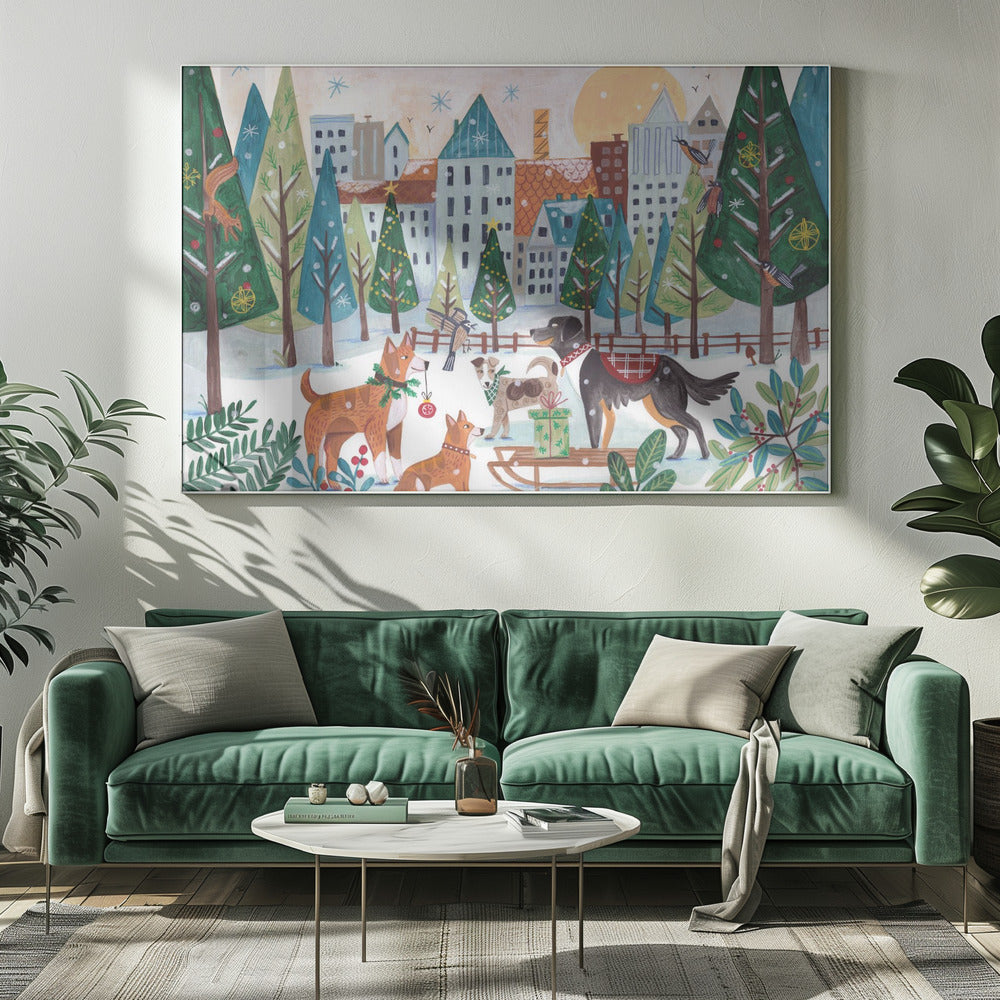 Dogs in the park Poster