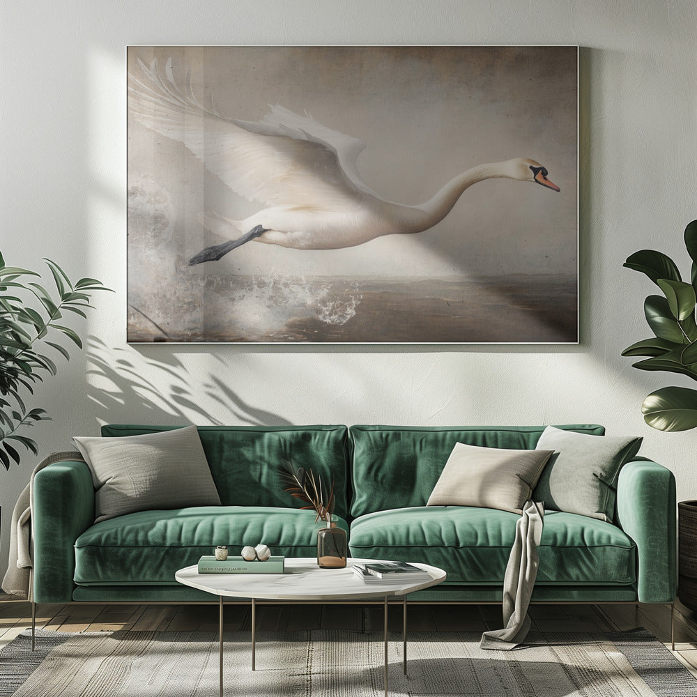 Flying Swan Poster