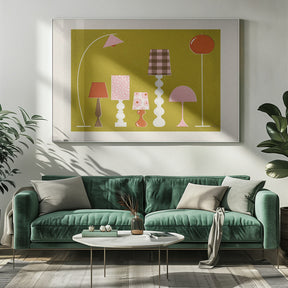 Mid Century Modern Lamps Poster