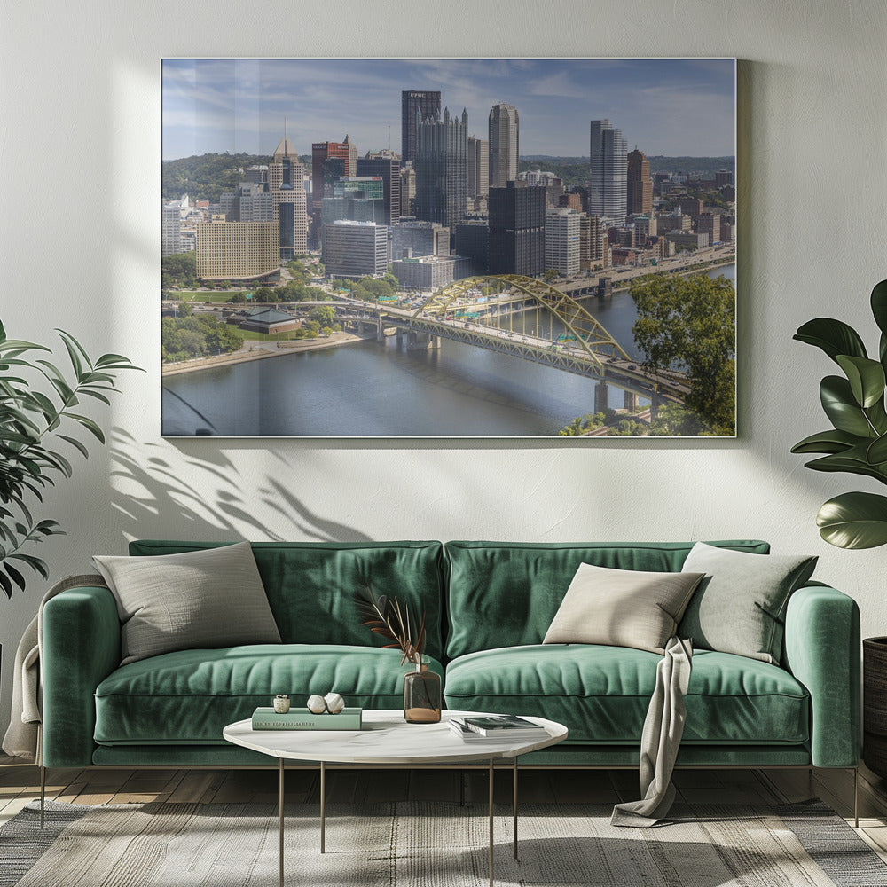 Fort Pitt Bridge with Downtown Pittsburgh Poster