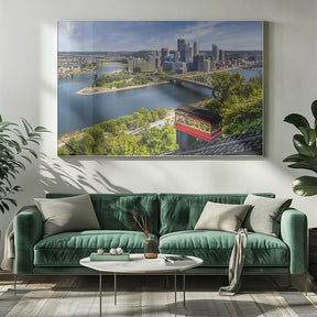 Impressive Pittsburgh Skyline with Duquesne Incline Poster