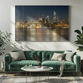 Impressive Philadelphia Skyline with Delaware River Poster