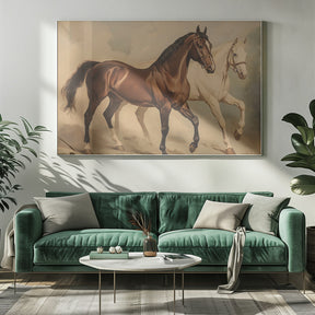 Duo Horses Galloping Poster