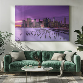 New York Violet Sunset Poster