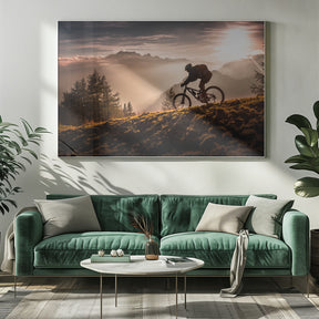 Golden hour biking Poster