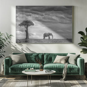 Elephant Landscape Poster