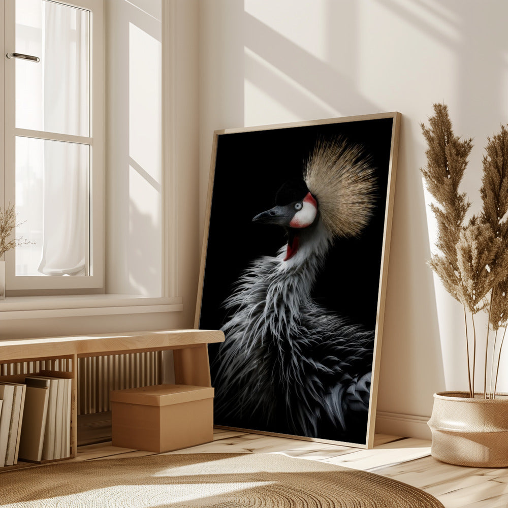 Crowned crane's portrait Poster