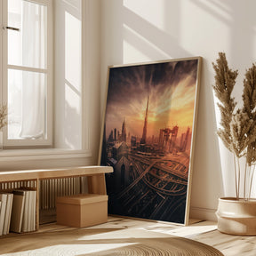 Dubai's Fiery sunset Poster