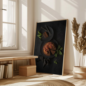 Dark chocolate and nectarine roses Poster