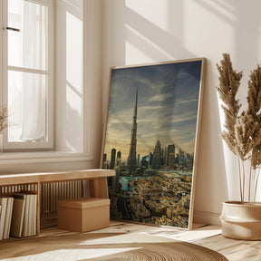 Downtown sunset view Poster