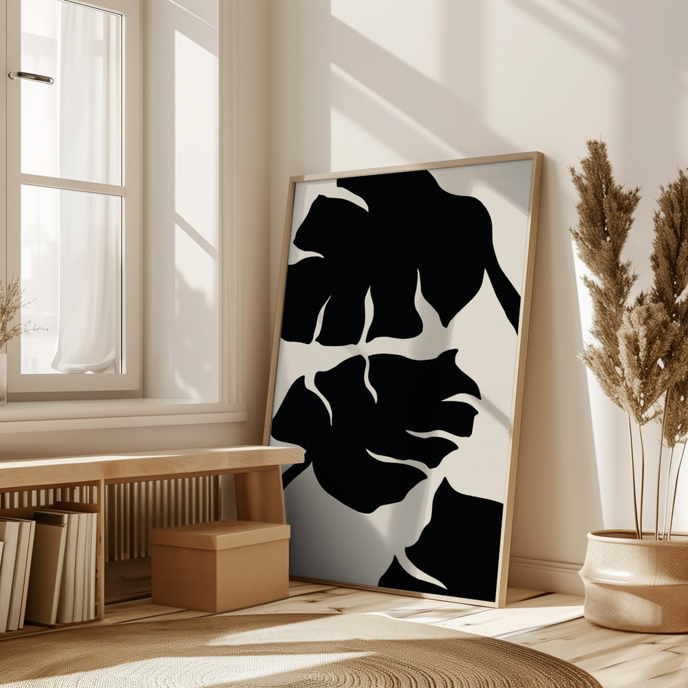 Monstera Black Poster