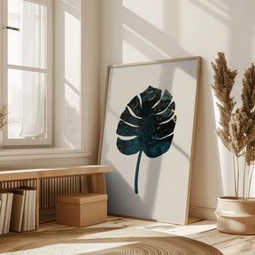 Monstera Marble Green Poster