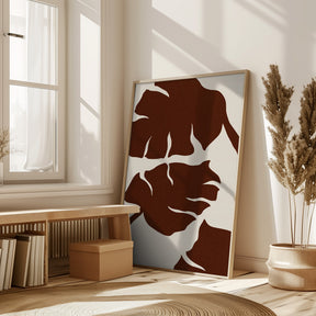 Monstera Canvas Brown Poster