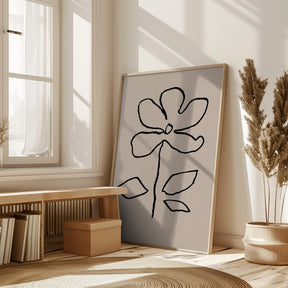 Oil Pastel Flower Black Poster