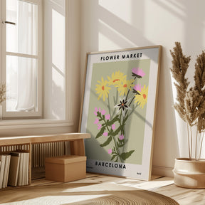 Flower Market Barcelona Poster