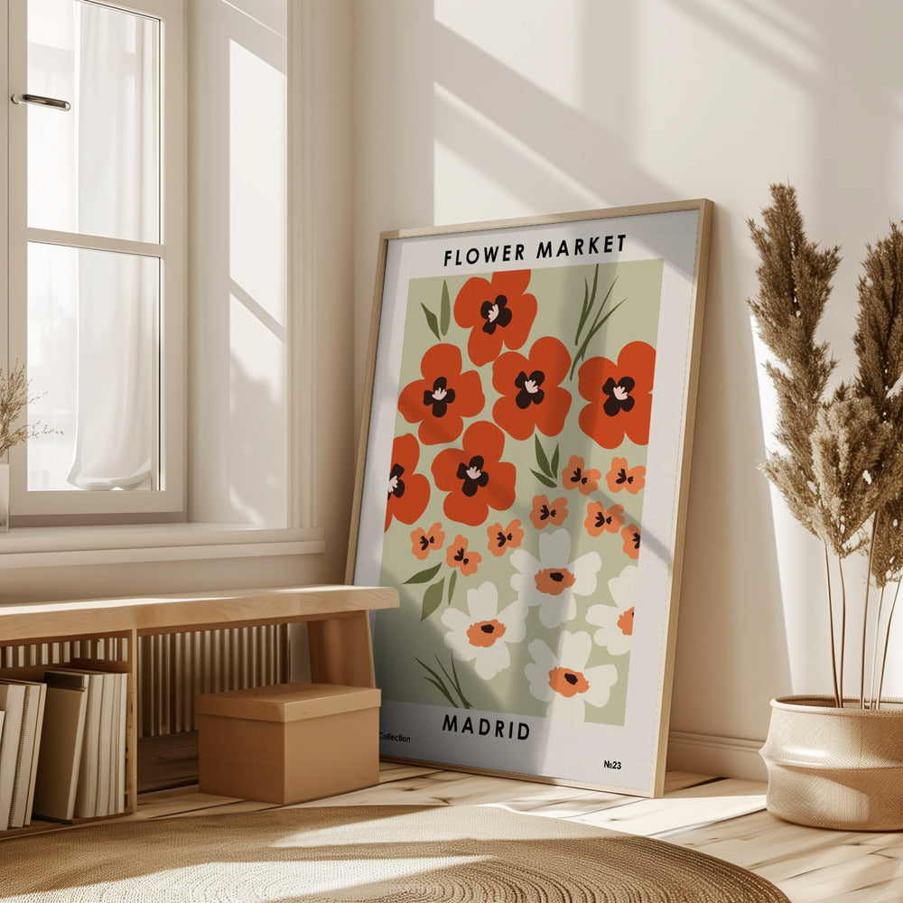 Flower Market Madrid Poster
