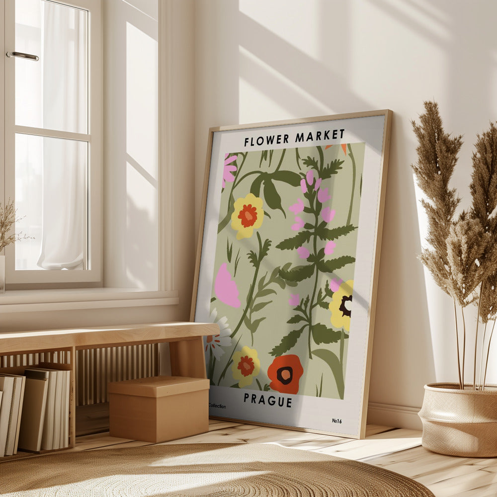 Flower Market Prague Poster