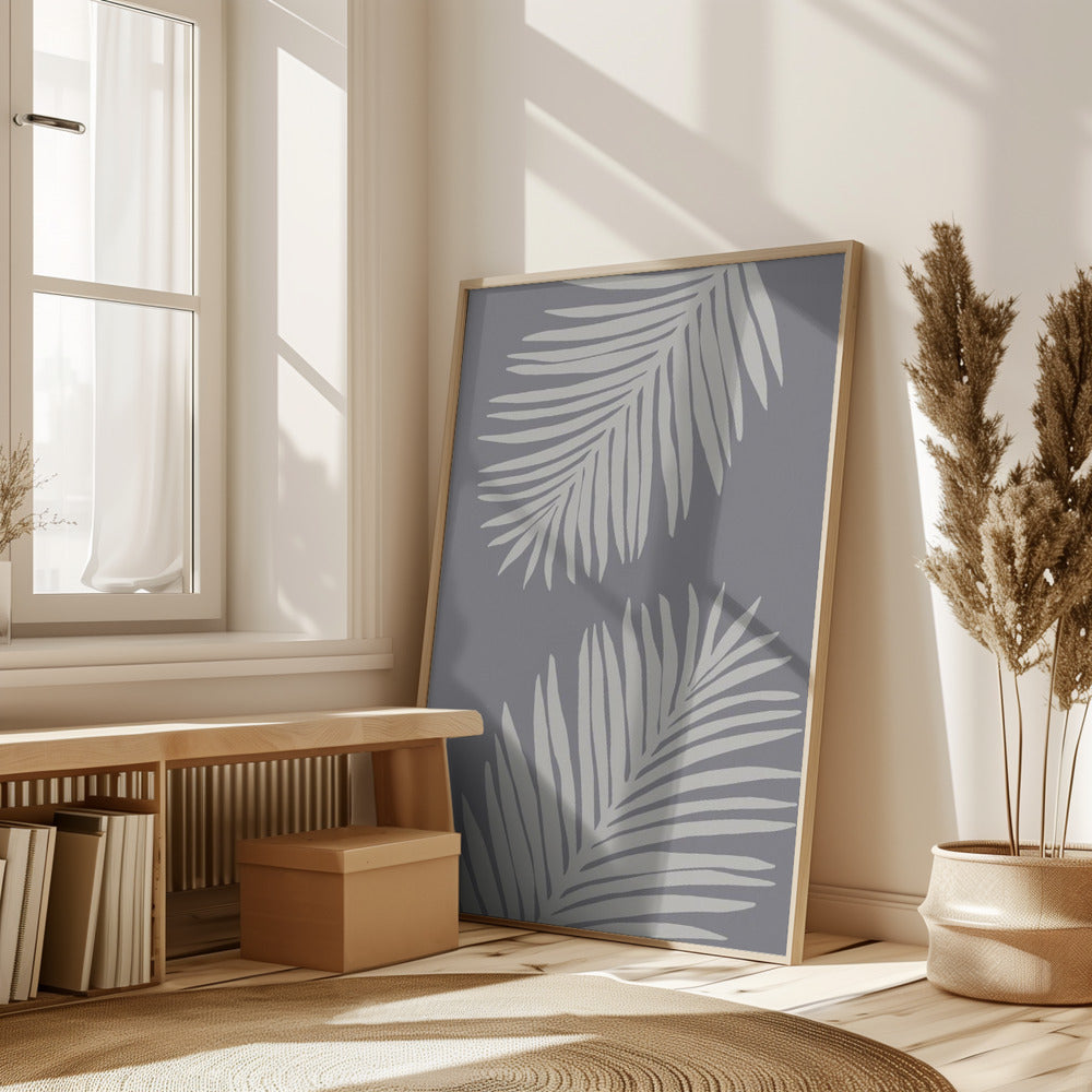 PALM LEAF 03 MEDIUM GRAY Poster