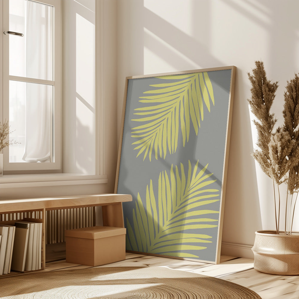 PALM LEAF 01 YELLOW Poster