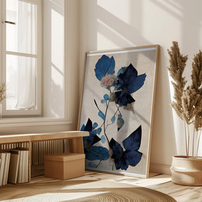 Blue Dry Flowers Poster