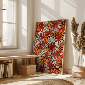 Liquid Red Orange Pattern Poster