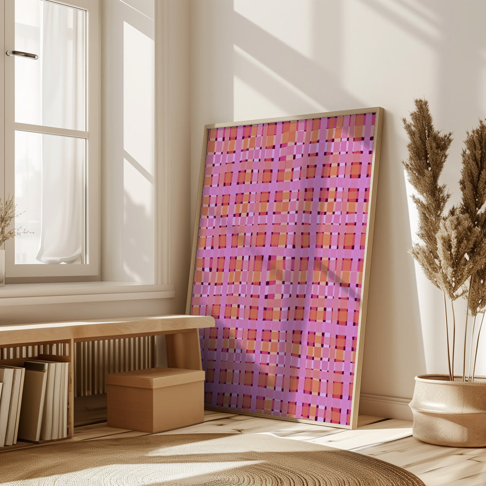 Pink Plaid Poster