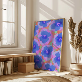 Purple Flowers Pattern Poster